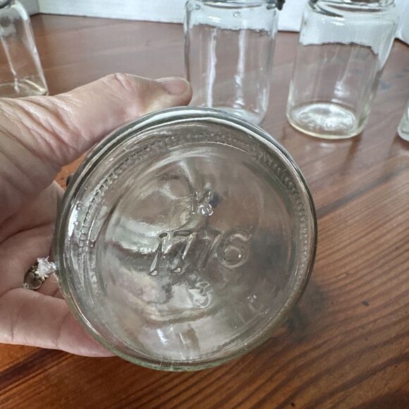 Lot Of 5 Vintage Glass Canning Jars Metal Bales 8 0z - Picture 12 of 16